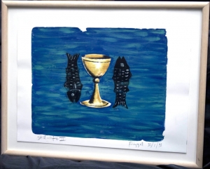 Image of Dick Frizzell Monoprint & painting