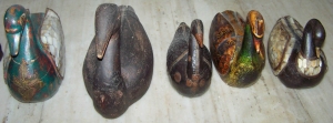 Image of Ducks carved & inlaid wood