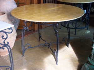 Image of Metal Table with sandstone Top