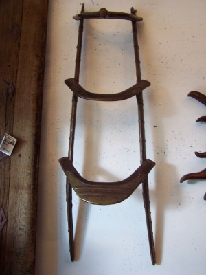 Image of Old Wood and Brass Camel Ladder/Seat