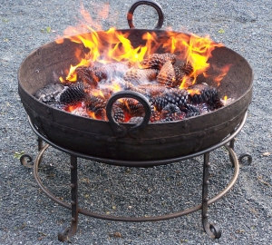 Image of Kadia iron fire bowl on stand