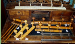 Image of French wooden antique coat pegs
